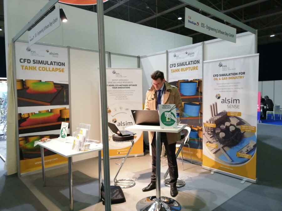 Georg Feichtinger preparing for the first visitors of the StocExpo